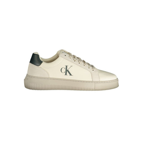 White Polyurethane Men Sneaker