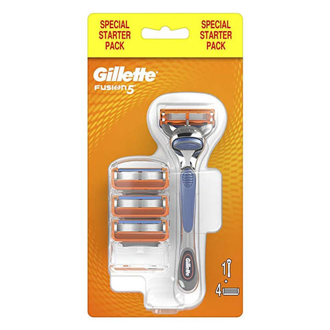 Jag Couture London - New York Fusion5 Razor with 3 refills, featuring a sleek handle and replacement blades for a smooth shave.