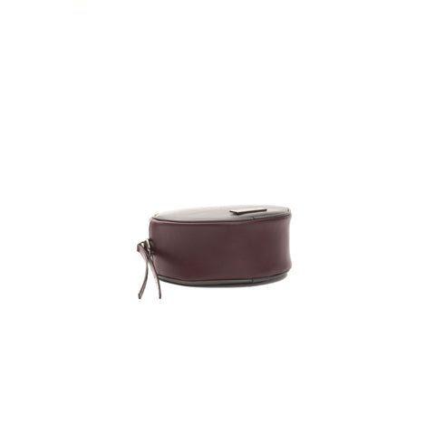 Jag Couture London Bordeaux and Lavagna Pompei Donatella A1041ALICE_BordeauxLavagna handbag with metal accents and textured leather finish.
