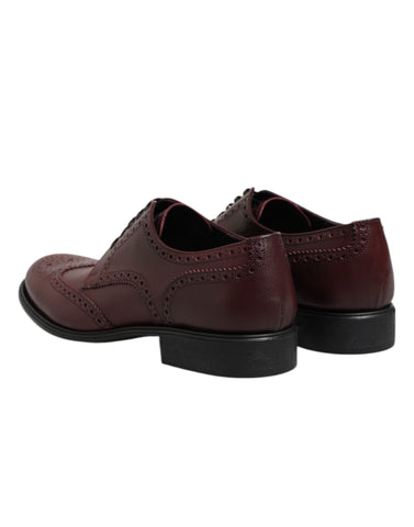 Brown Leather Lace Up Derby Dress Shoes