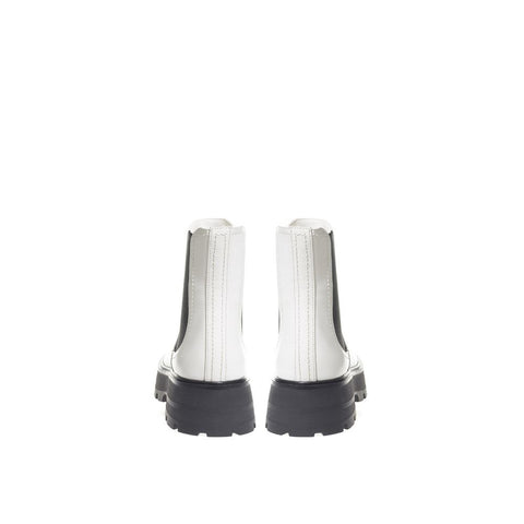 Black And White Leather Chelsea Boots