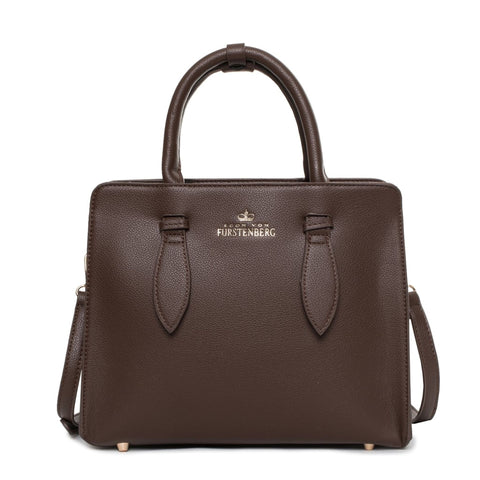 Elegant Egon Von Furstenberg handbag featuring gold hardware and a textured leather finish, designed by Jag Couture London - New York.