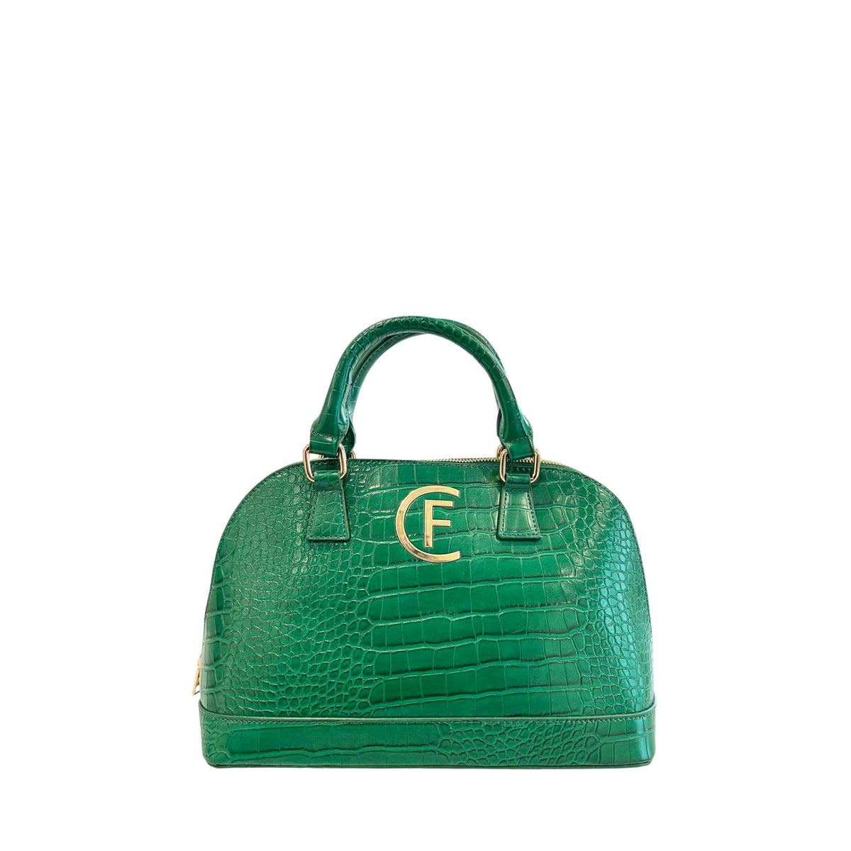 Cristinaeffe CF24FW023_VERDE handbag by Jag Couture London - New York, showing green leather exterior and gold-tone hardware.