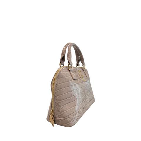 Cristinaeffe CF24FW023_GRIGIO handbag by Jag Couture London - New York, featuring gray leather with silver hardware detail.
