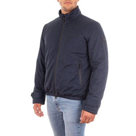 Harmont & Blaine jeans with classic fit and distressed details, displayed on a hanger with a neutral background.