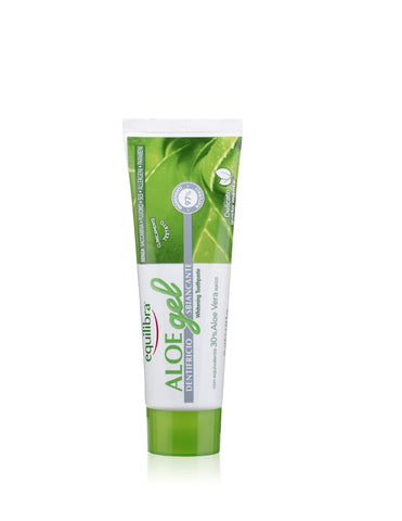 Jag Couture London Aloe Whitening Gel Pasta in 75ml, featuring a sleek tube with vibrant branding and aloe vera ingredients.