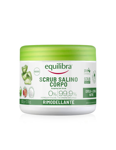 Jag Couture London - New York Equilibra Body Aloe Reshaping Scrub 600g jar with aloe vera and exfoliating texture.