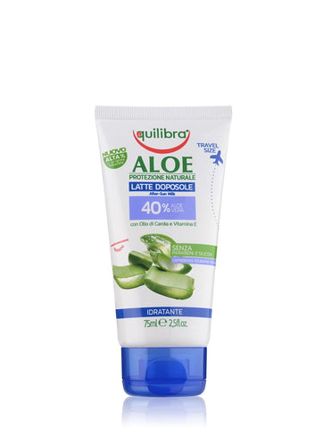 Jag Couture London - New York Equilibra Sun Viaje After Aloe Milk 75, soothing after-sun lotion with aloe vera in a 75ml bottle.