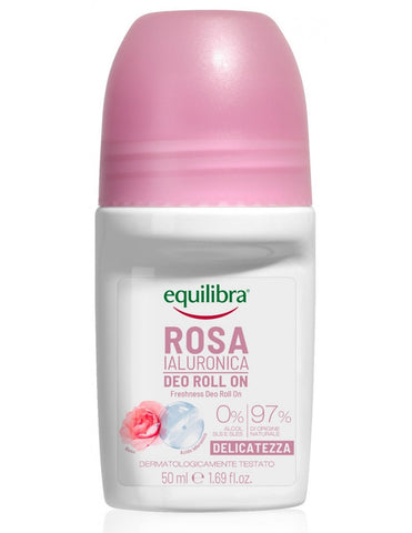 Jag Couture London New York Equilibra Rose Gentle deodorant roll-on in 50ml bottle, featuring a soft floral scent.