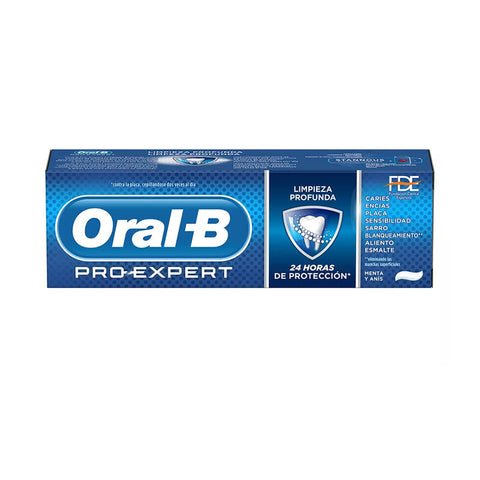 Oral-B Pro Expert Deep Clean toothpaste 75ml in a white tube with blue and green accents, displayed on a white background.