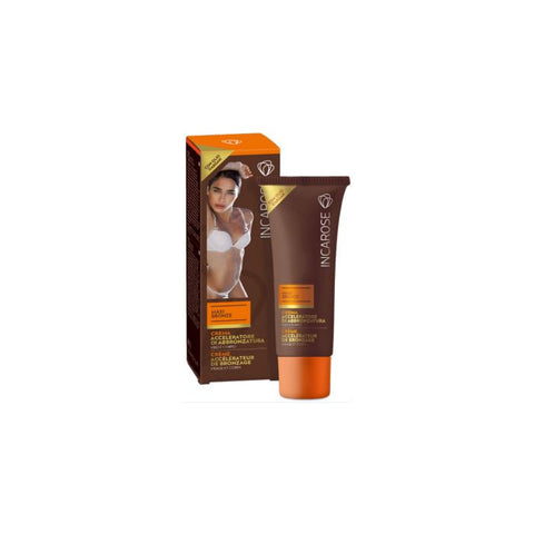 Incarose Cream Tan Accelerator for face and body in 125ml jar, by Jag Couture London New York, with creamy texture visible.