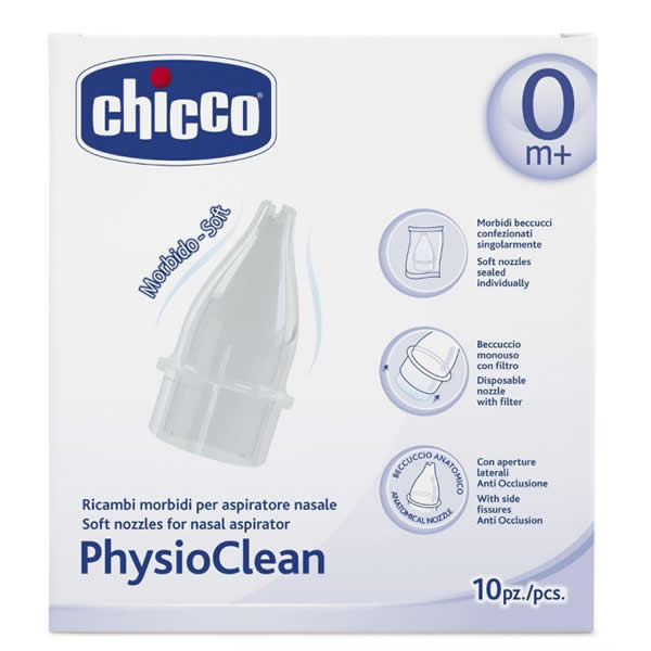 Chicco PhysioClean Soft Nozzles For Nasal Aspirator 0M+ 10 Units Jag Couture London - New York