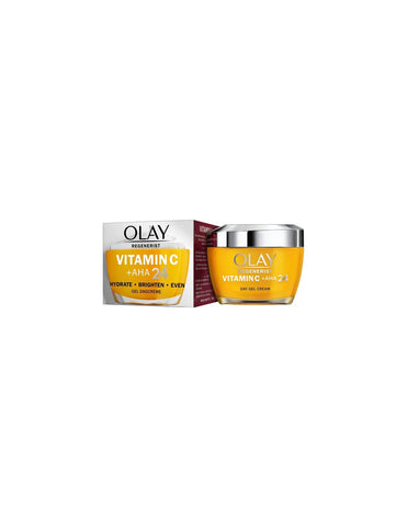 Jag Couture London New York Olay Regenerist Vitamin C AHA 24% Day Cream 50ml for brightening and anti-aging skincare.