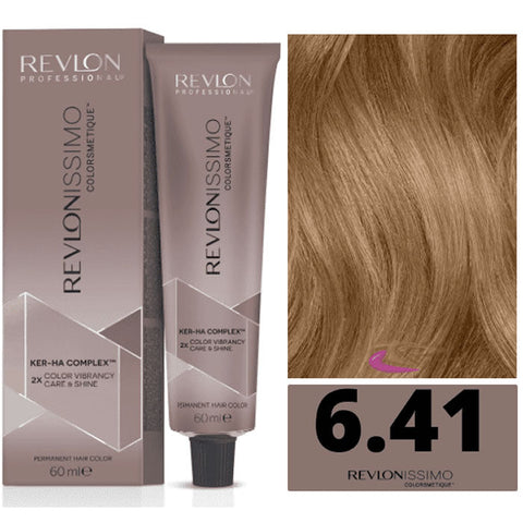 Revlonissimo Colorsmetique 66,60 dark blonde ash brown hair dye by Jag Couture London, showing the 60ml container.