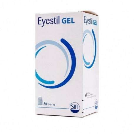 Eyestil Gel 0.4ml X 30 units by Jag Couture London-New York, close-up of small gel containers with detailed labels.