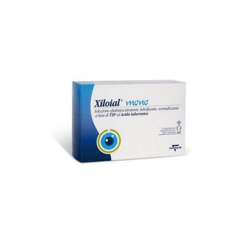 Xiloal Xiloial mono eye drops in 0.5ml single dose containers for dry eyes, by Jag Couture London - New York.