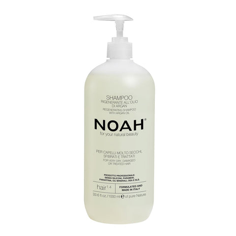 Jag Couture London New York Noah Aceite De Argan regenerating shampoo 1000ml bottle with argan oil for hair care.