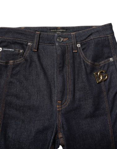 Black Cotton Mid Waist Bootcut Denim Jeans