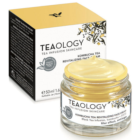 Jag Couture London New York Teaology Kombucha Face Cream 50ml jar with revitalizing skincare formula.