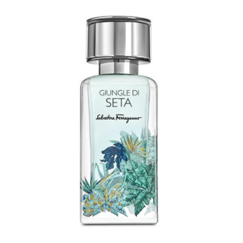 Salvatore Ferragamo Jungle Di Seta Eau De Parfum spray in 100ml bottle, featuring elegant packaging and branding.