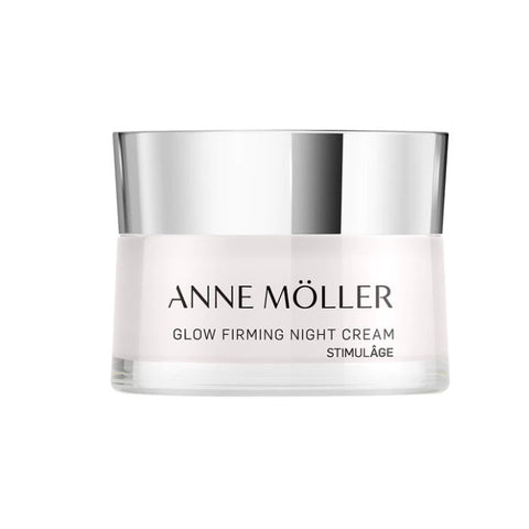 Anne Möller Glow Firming Night Cream jar, 50ml, displayed with sleek packaging and elegant branding.