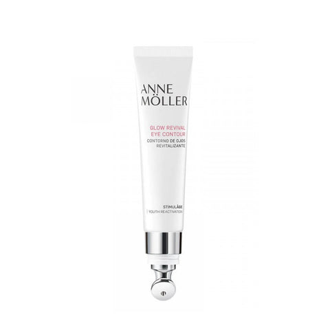 Anne Möller Glow Revival Eye Contour in 15ml jar, shown with sleek packaging and product details for rejuvenating eye care.
