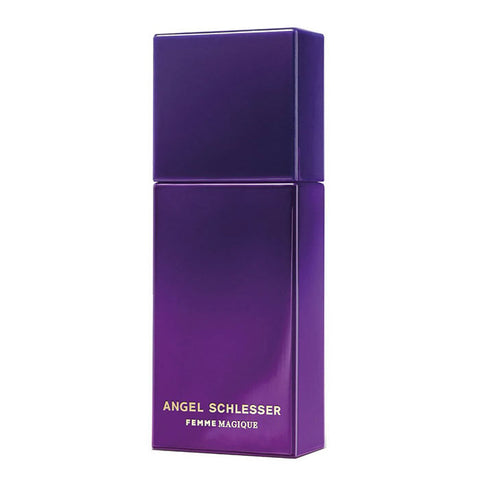Angel Schlesser Femme Magique perfume spray in a 100ml bottle, elegant design, showcasing the fragrance’s sophisticated packaging.