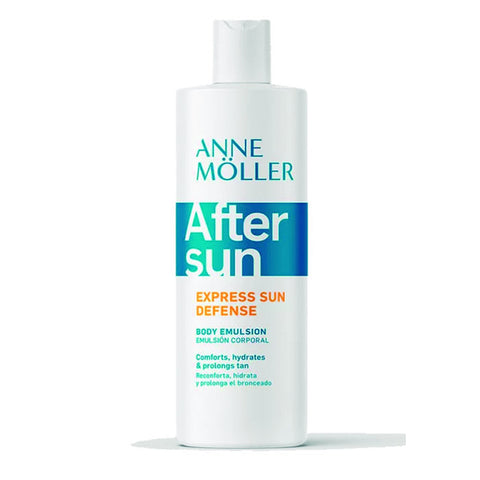 Anne Möller After Sun Express Sun Defense Body Emulsion in 375ml bottle, nourishing after sun skincare with protective formula.