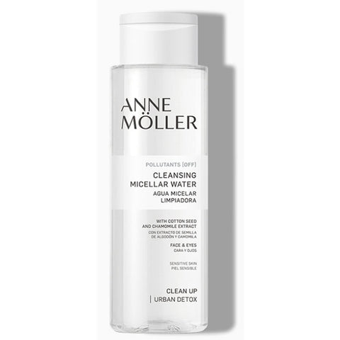 Anne Möller Clean Up Cleansing Micellar Water 400ml bottle, clear liquid skincare product for gentle facial cleansing.