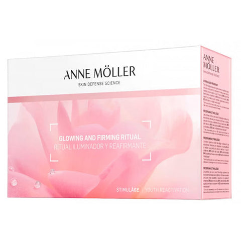Set of four Anne Möller Stimulâge Glow Firm Cream SPF15 for dry skin in 50ml jars, featuring nourishing skincare by Jag Couture London.