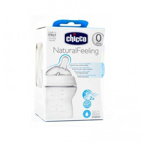 Chicco Bib Nat-Feel 0m Girl 150ml Jag Couture London - New York