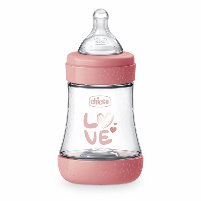 Chicco Perfect Baby Bottle 0M+ Silicone Pink 150ml Jag Couture London - New York