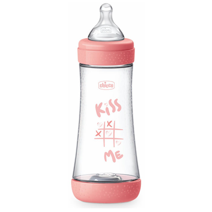 Chicco Baby Bottle Perfect5 4Chicco Baby Bottle Perfect 4M+ 300ml Silicone Pink Jag Couture London - New York