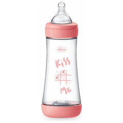 Chicco Baby Bottle Perfect5 4Chicco Baby Bottle Perfect 4M+ 300ml Silicone Pink Jag Couture London - New York