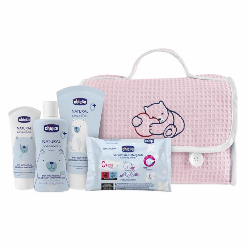 Chicco Pink Pique Bag Set 5 Pieces Jag Couture London - New York