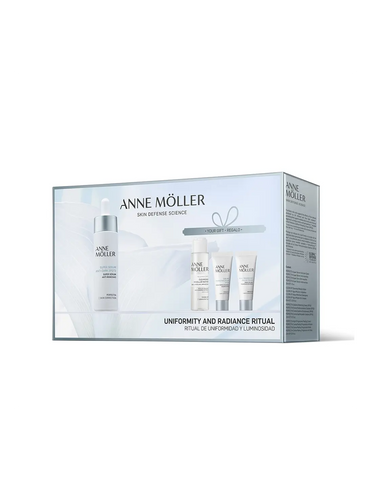 Anne Möller Living Perfectia Day and Night Ritual set featuring two 50ml skincare bottles in elegant packaging.