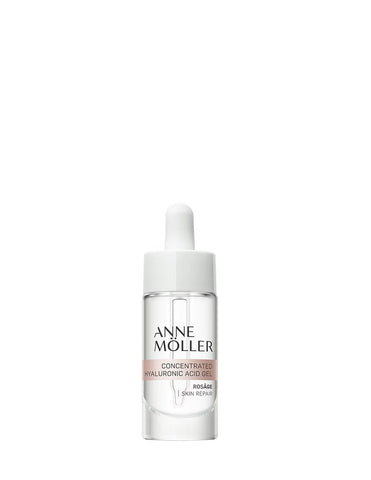 Anne Möller Am Rosâge Pure Hyaluronic Acid 15ml bottle, clear serum container with dropper, for skincare hydration.