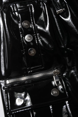 Black High Waist Cargo Bootcut Pants