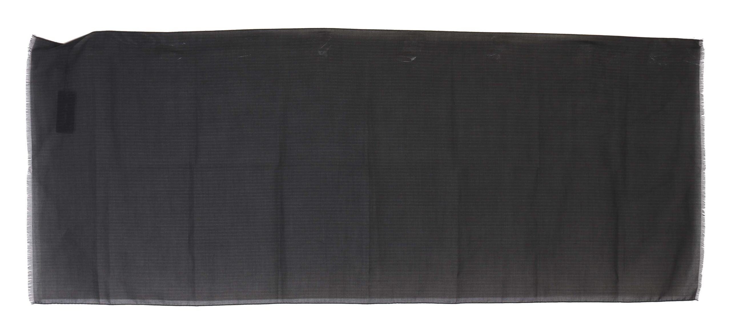 Gray wool striped wrap scarf by Dolce & Gabbana, showcasing a soft, textured fabric with classic pattern and stylish design.