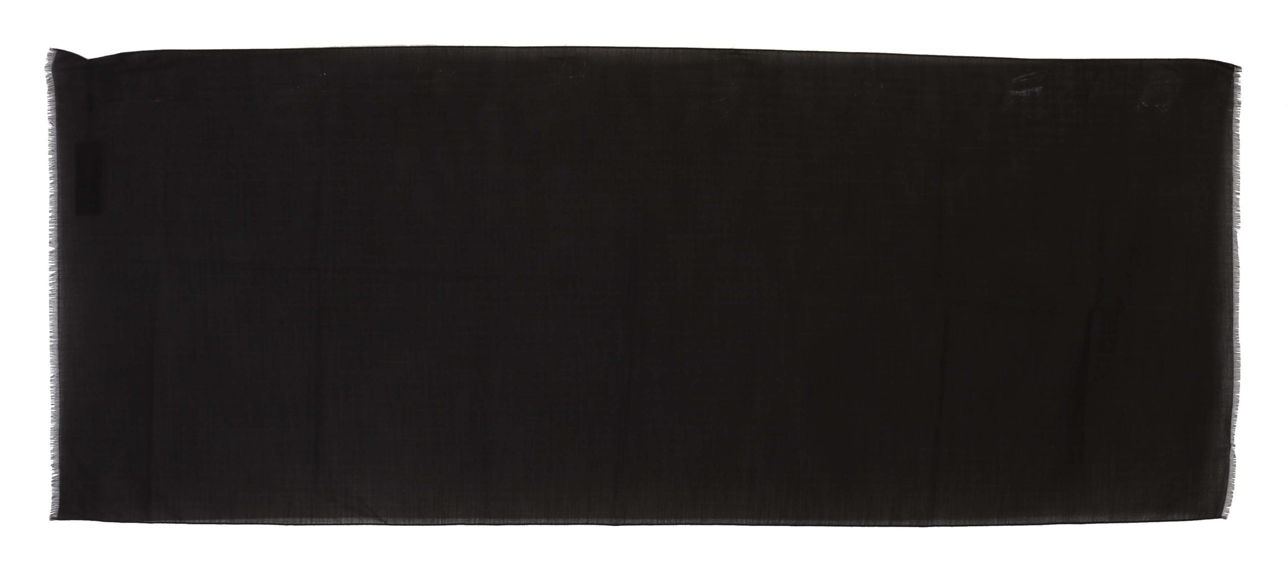 Dark gray virgin wool wrap scarf with black and gray striped pattern from Dolce & Gabbana, soft and stylish for cold weather.
