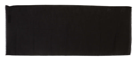 Dark gray virgin wool wrap scarf with black and gray striped pattern from Dolce & Gabbana, soft and stylish for cold weather.