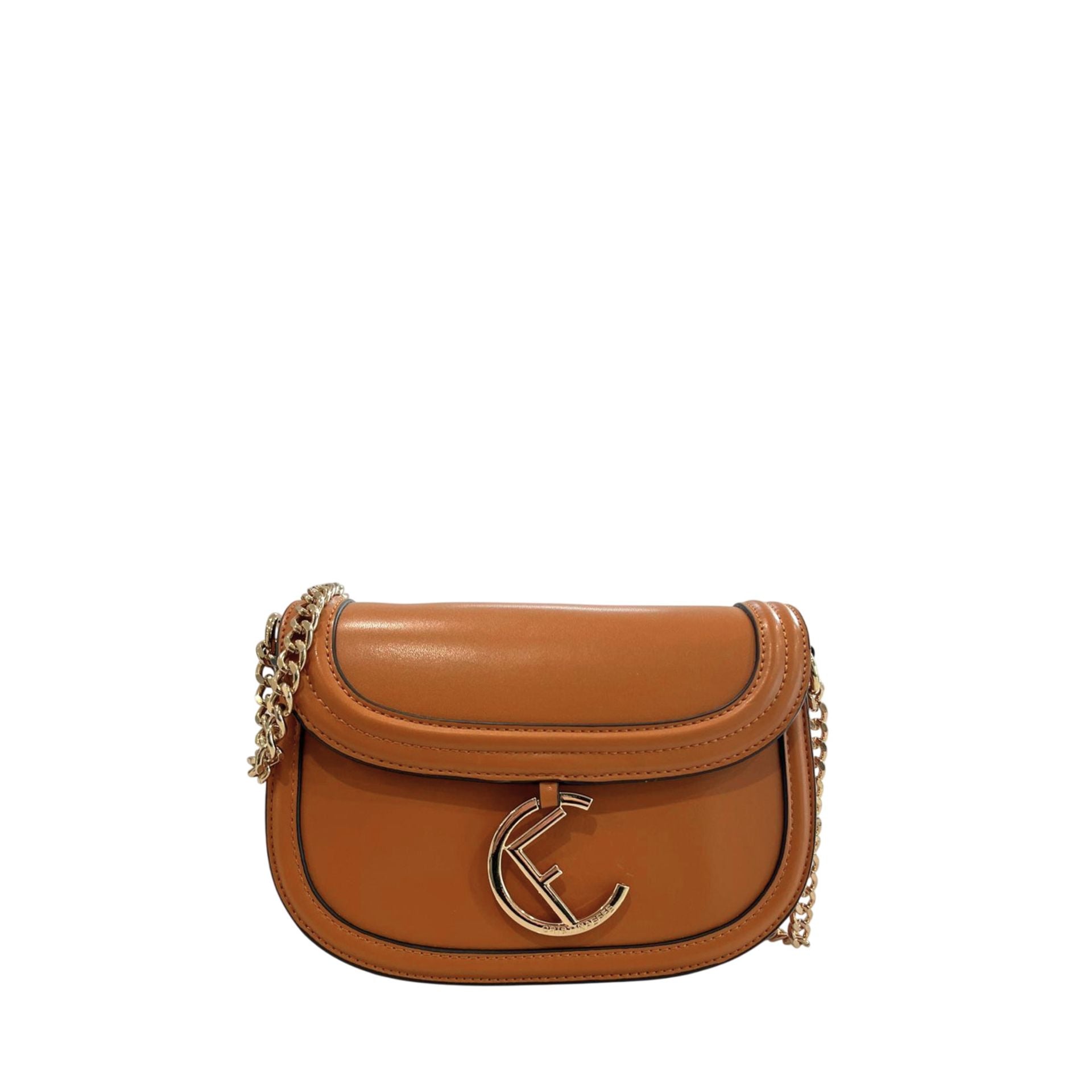 Cristinaeffe CF22708 light brown handbag by Jag Couture London New York, shown with detailed leather texture and gold accents.