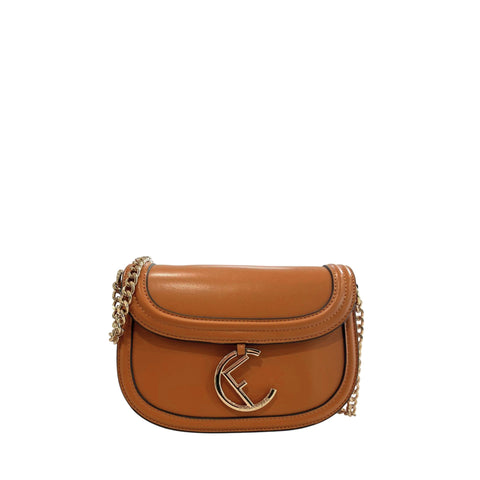 Cristinaeffe CF22708 light brown handbag by Jag Couture London New York, shown with detailed leather texture and gold accents.
