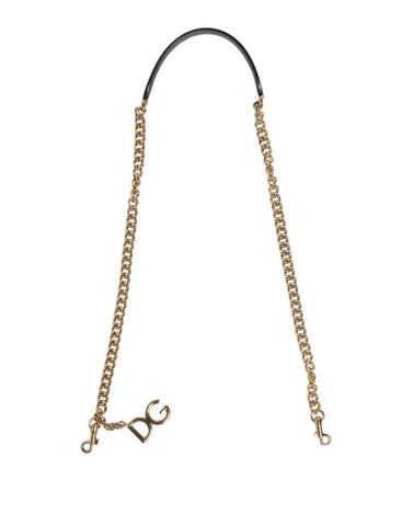 Brown Leopard Gold Brass Chain Accessory Shoulder Strap