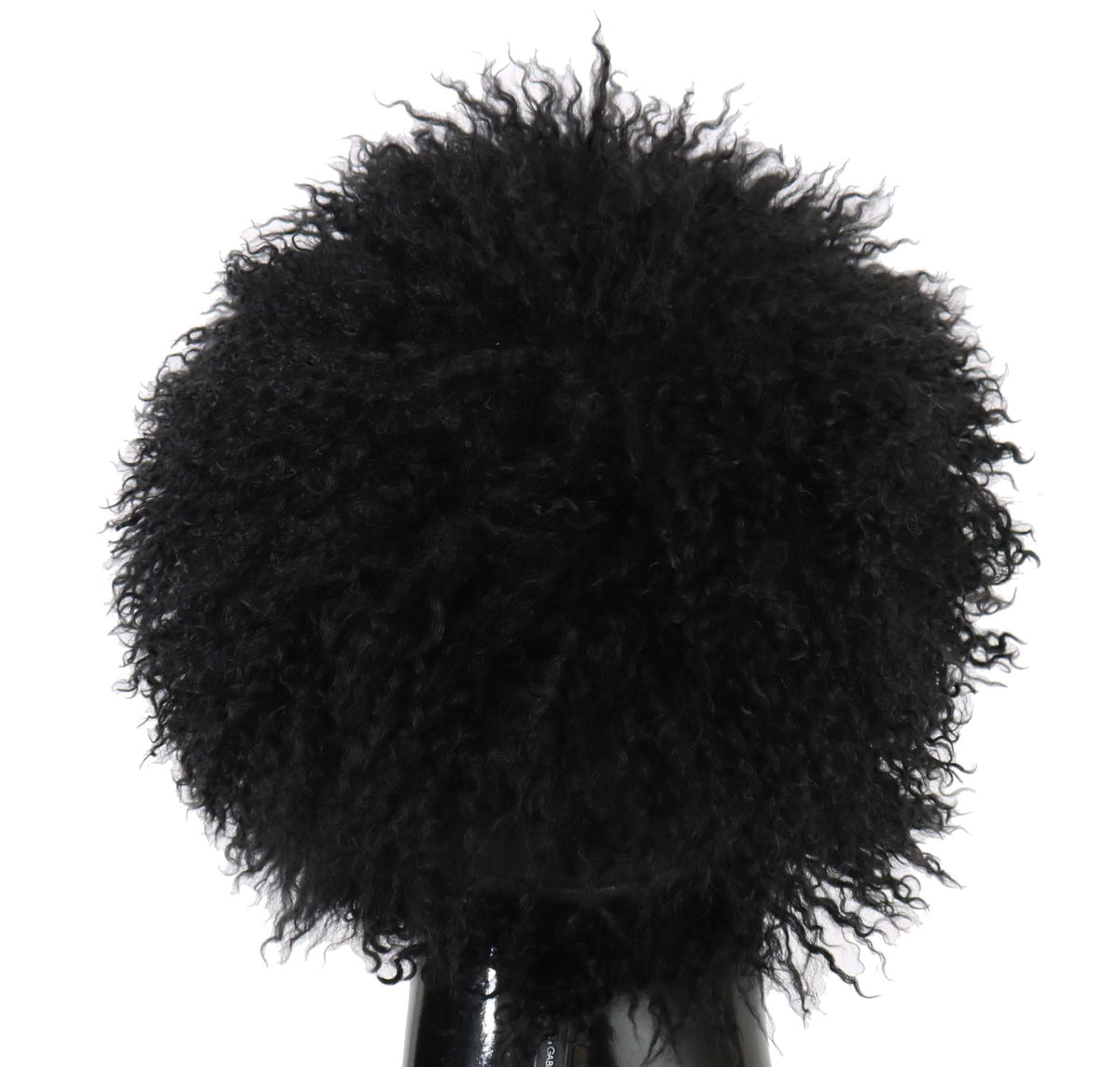 Black Tibet Lamb Fur Leather Gatsby Hat by Dolce & Gabbana featuring a stylish design with fur and leather details.