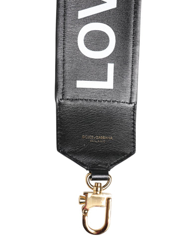 Black Leopard Print Reversible Bag Shoulder Strap
