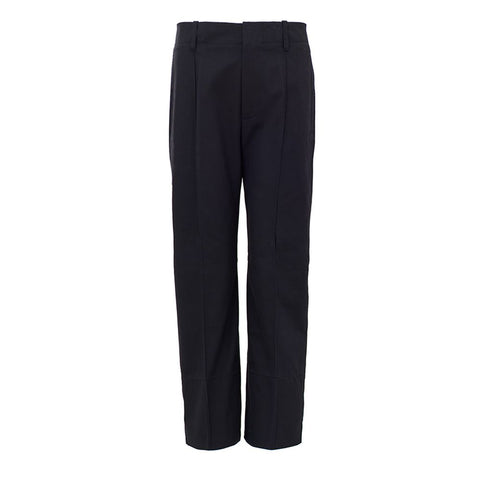 Navy Blue Cotton Casual Pants