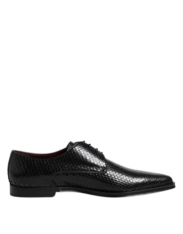 Black Leather Lace Up Dress Men Derby Shoes