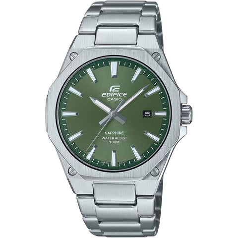 Casio EFR-S108D-3AVUEF sports watch by Jag Couture London, featuring a black dial, stainless steel case, and analog display.