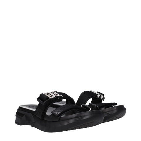 Black Fabric Slippers